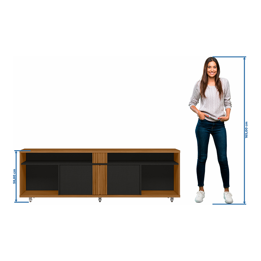 Foto 8 pulgar | Mueble Para Tv 70'' C/2 Puertas Y Ruedas Mod Nt1290-fn
