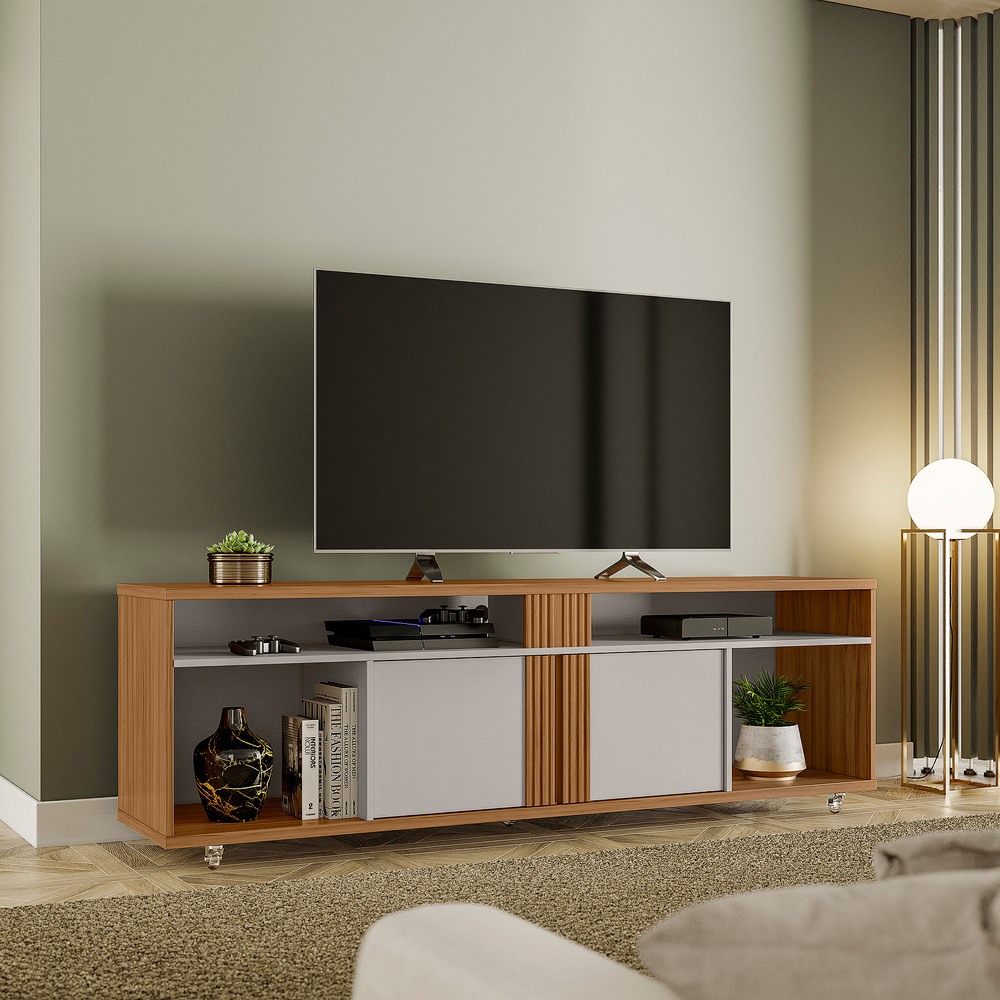 Foto 5 pulgar | Mueble Para Tv 70'' C/2 Puertas Y Ruedas Mod Nt1290-fb