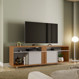 Foto 4 | Mueble Para Tv 70'' C/2 Puertas Y Ruedas Mod Nt1290-fb