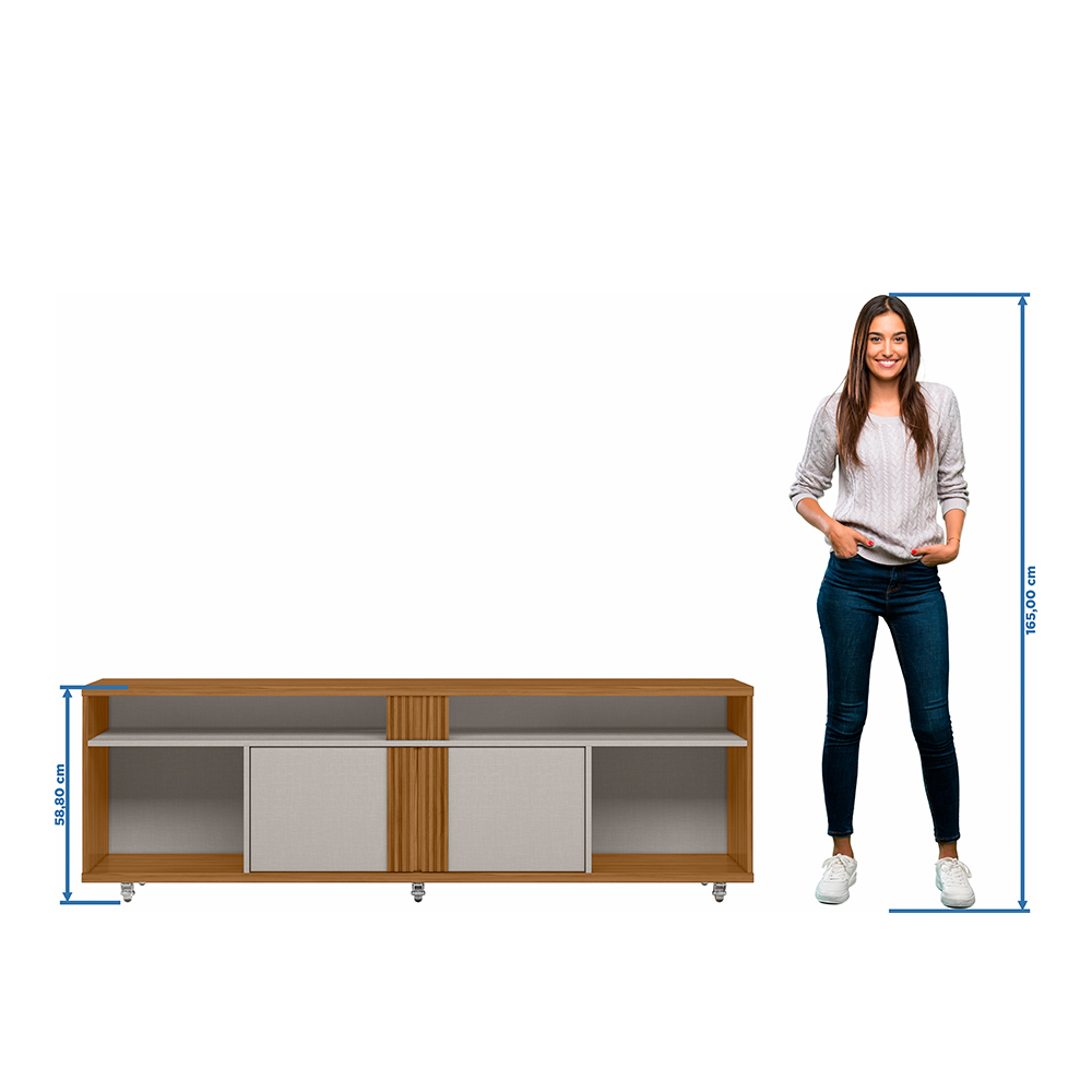 Foto 7 | Mueble Para Tv 70'' C/2 Puertas Y Ruedas Mod Nt1290-fb