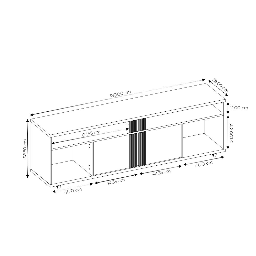 Foto 9 pulgar | Mueble Para Tv 70'' C/2 Puertas Y Ruedas Mod Nt1290-fb