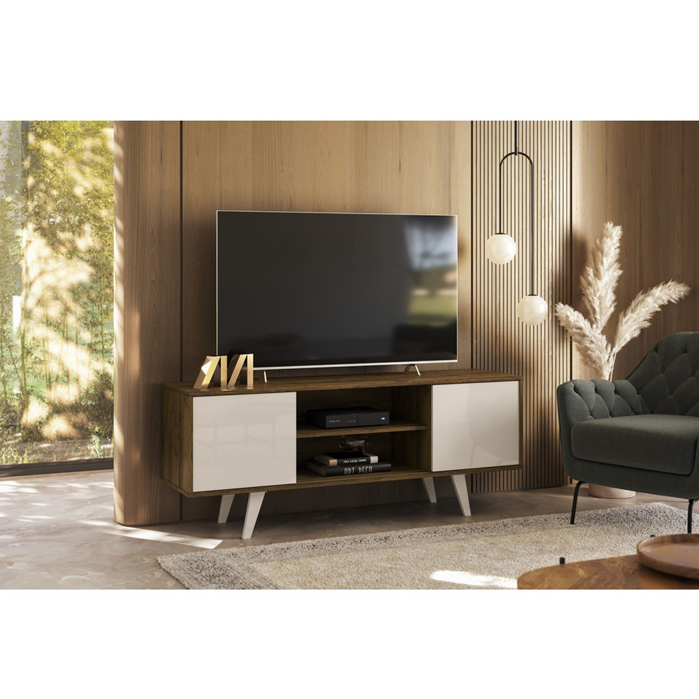 Foto 4 pulgar | Mueble Rack Lisboa Diseño Italiano Tv  Hasta 55'' Blanco