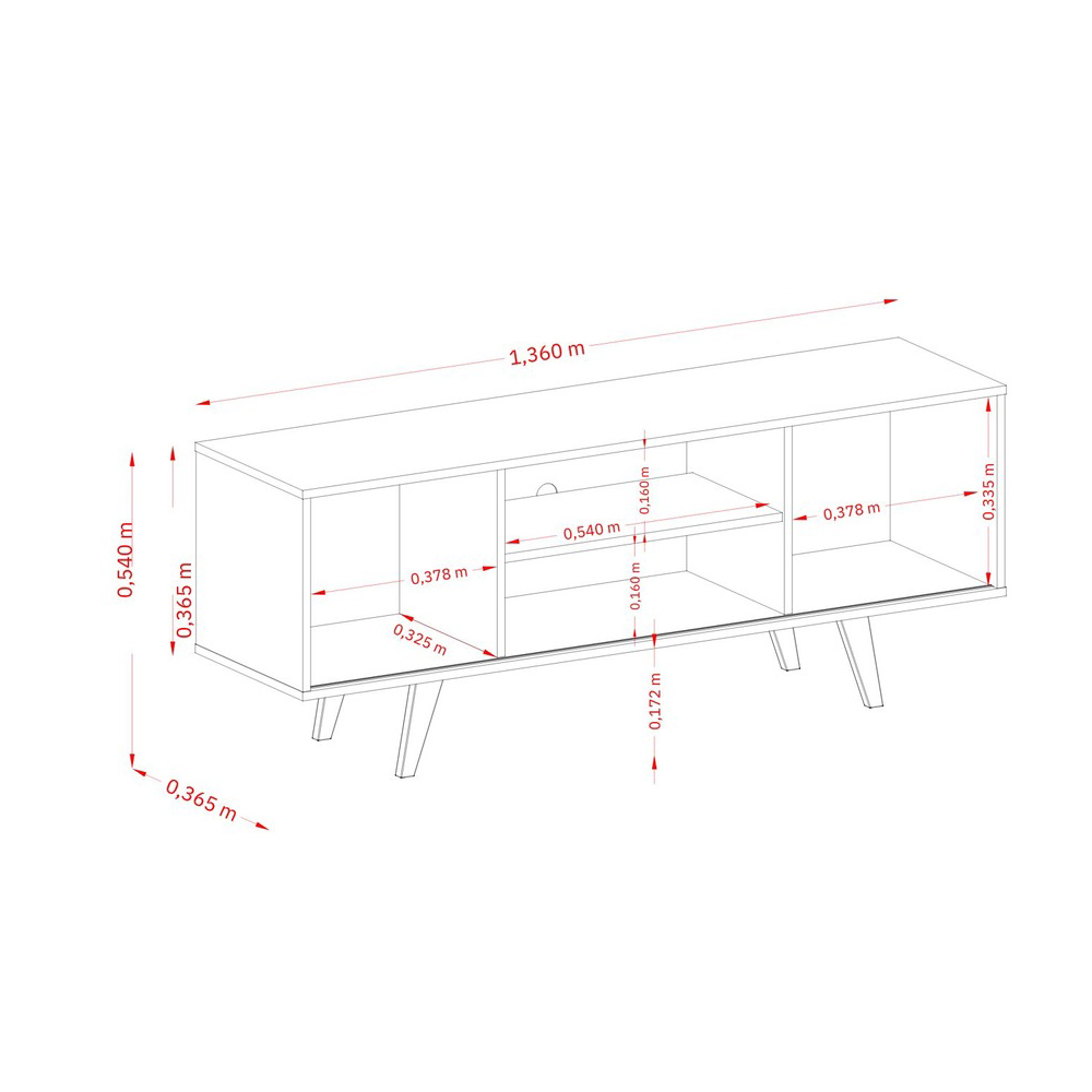 Foto 7 pulgar | Mueble Rack Lisboa Diseño Italiano Tv  Hasta 55'' Blanco