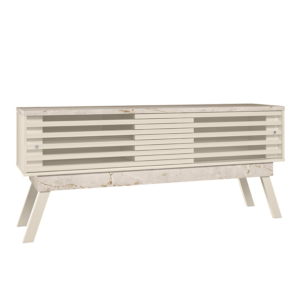 Foto 3 pulgar | Mueble Rack 1.5 Elegante Para Tv Hasta 65” Mármol/blanco
