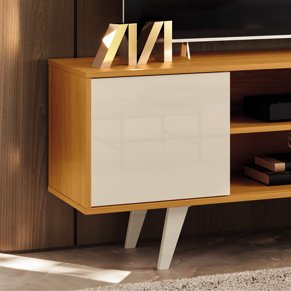 Foto 5 pulgar | Mueble Rack Lisboa  Tv Hasta 55'' Cinamomo/blanco