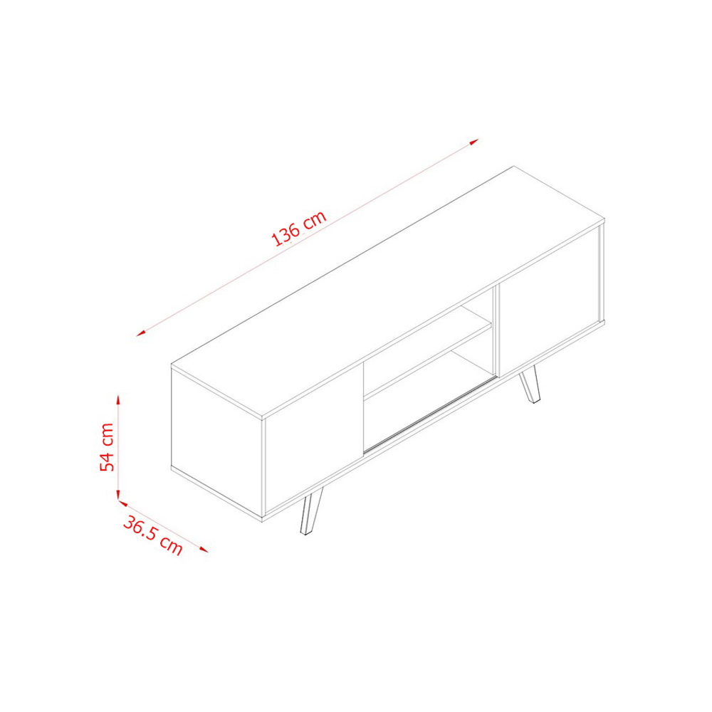 Foto 7 pulgar | Mueble Rack Lisboa  Tv Hasta 55'' Cinamomo/blanco