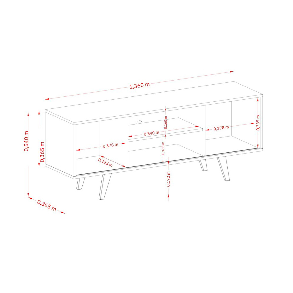 Foto 8 pulgar | Mueble Rack Lisboa  Tv Hasta 55'' Cinamomo/blanco