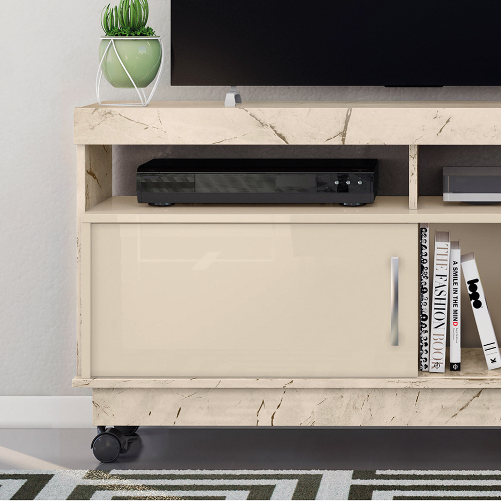 Foto 5 pulgar | Mueble Rack Artur Compacto Tv Hasta 50'' Mármol/blanco