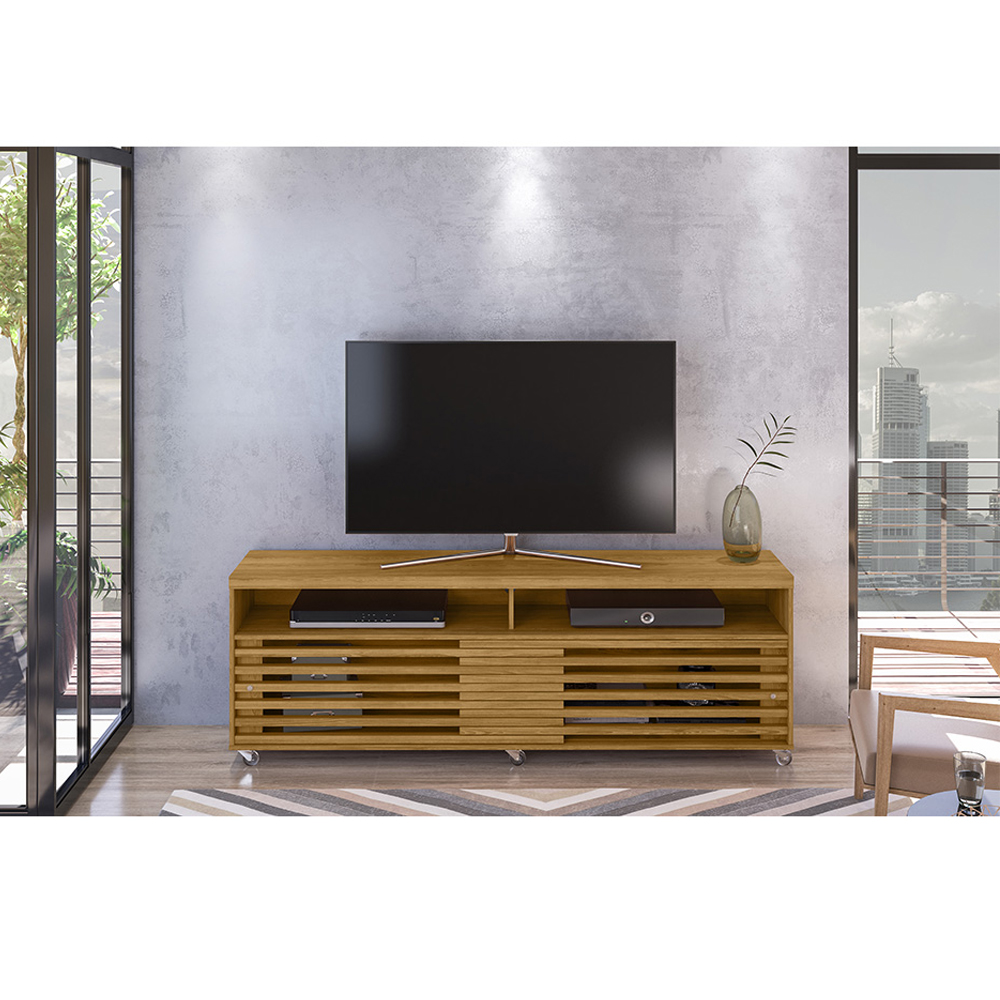 Foto 4 pulgar | Mueble Para Tv 65” Rack Cruzado 2 Puertas Color Cumaru