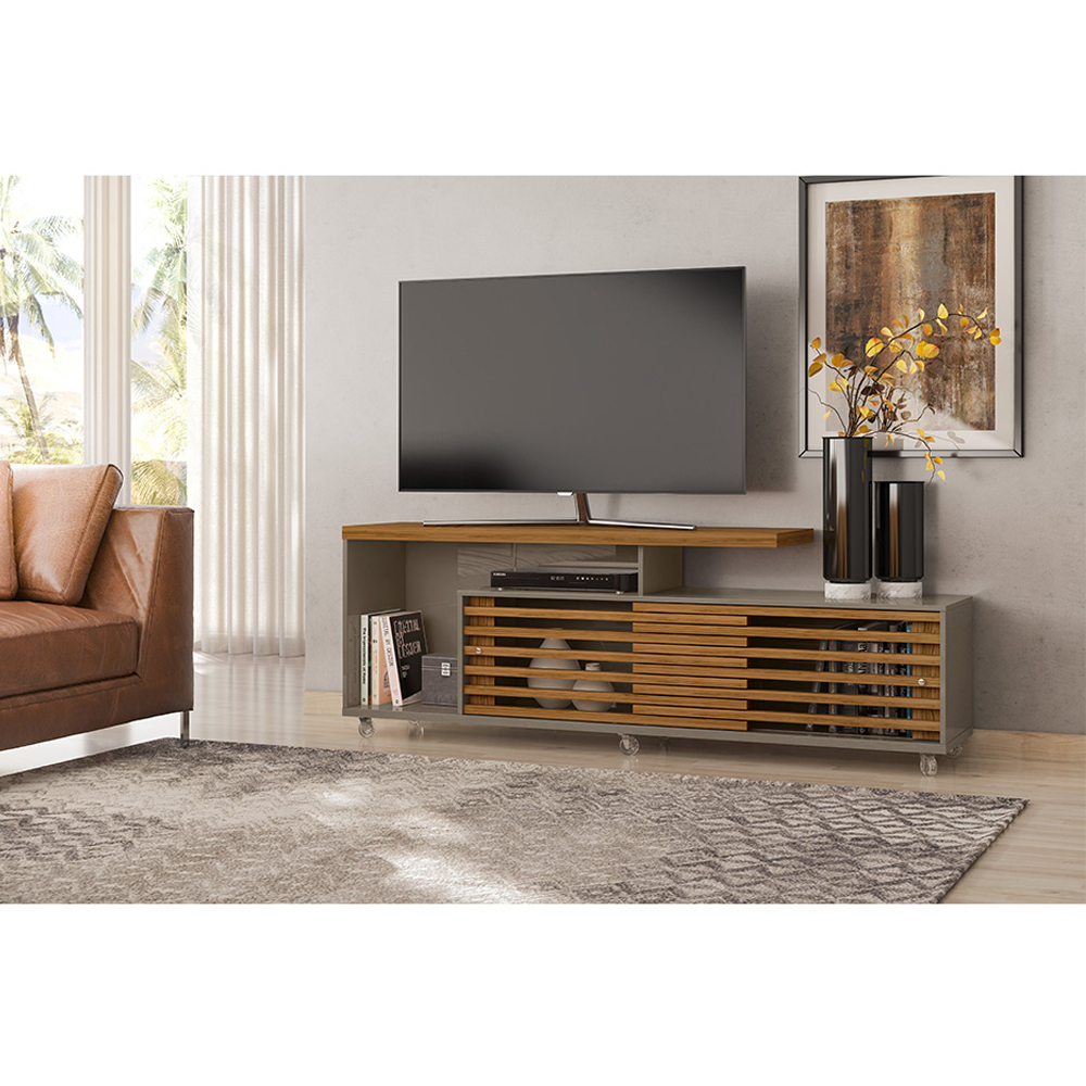 Foto 4 pulgar | Mueble Rack Cruzado 2 Puertas Para Tv Hasta 65” Fendi/natural