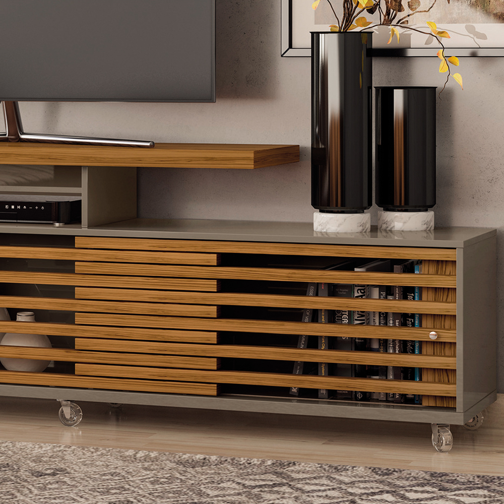 Foto 5 pulgar | Mueble Rack Cruzado 2 Puertas Para Tv Hasta 65” Fendi/natural