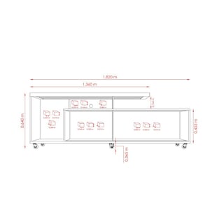 Foto 7 | Mueble Rack Cruzado 2 Puertas Para Tv Hasta 65” Fendi/natural