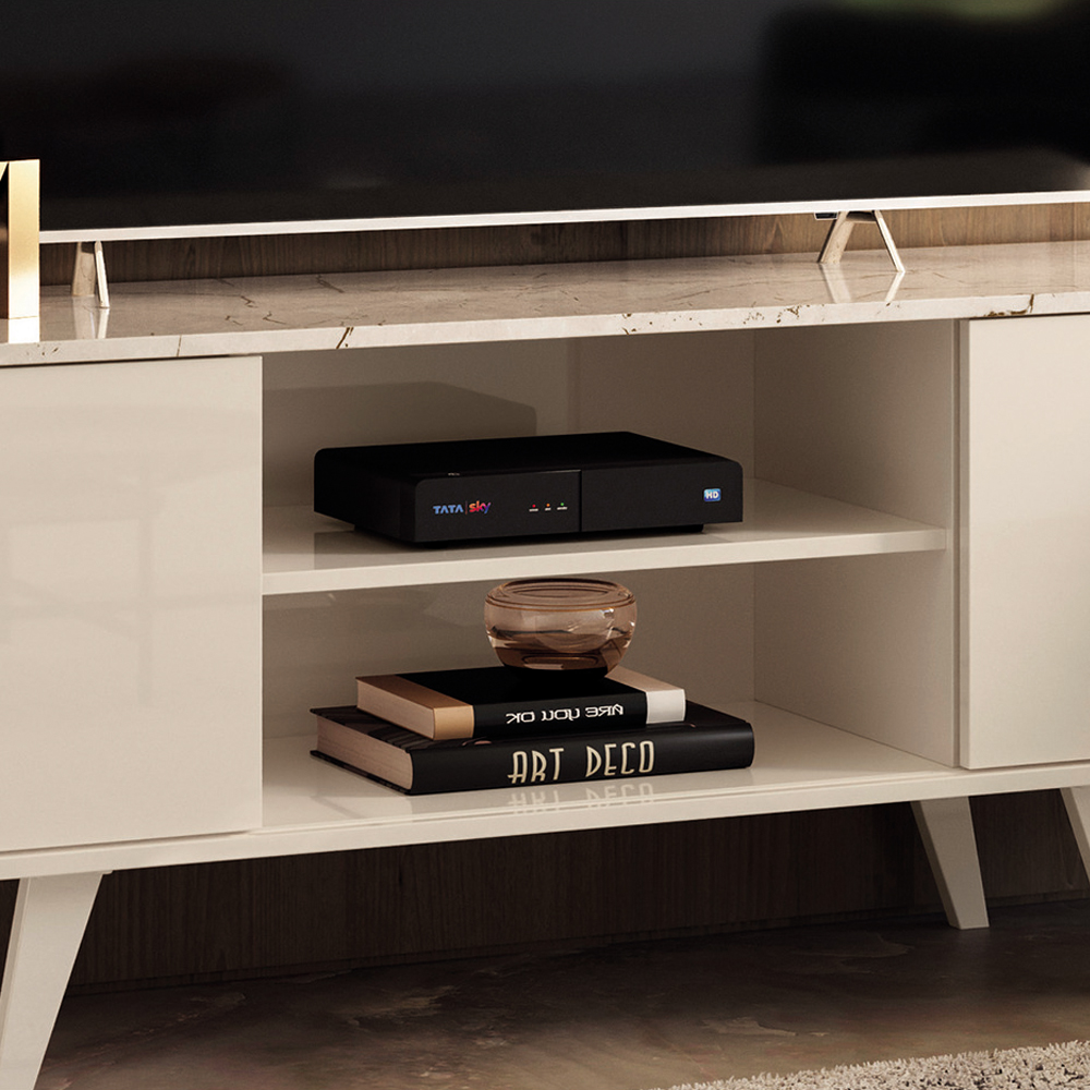 Foto 5 pulgar | Mueble Rack Lisboa Tv  Hasta 55'' Mármol/blanco