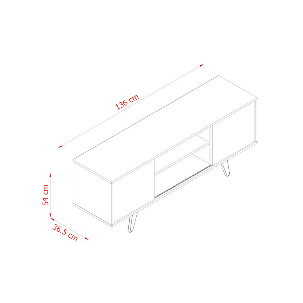 Foto 7 pulgar | Mueble Rack Lisboa Tv  Hasta 55'' Mármol/blanco