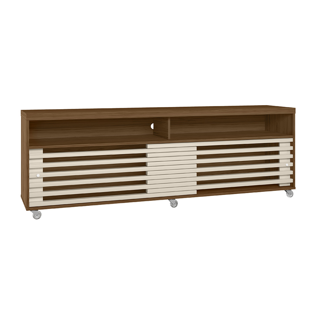 Foto 3 pulgar | Mueble Rack 2 Puertas Y Nicho Tv Hasta 65”  Cedro/blanco
