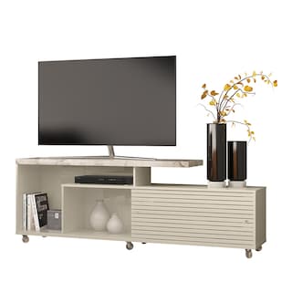 Foto 1 | Mueble Rack Cruzado 2 Puertas Para Tv Hasta 65” Mármol/blanco