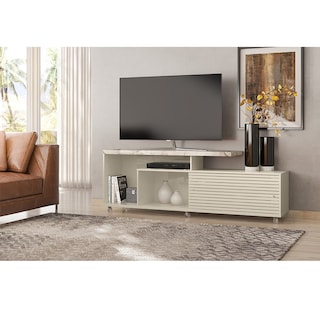 Foto 3 | Mueble Rack Cruzado 2 Puertas Para Tv Hasta 65” Mármol/blanco