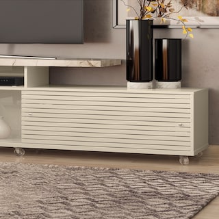Foto 4 | Mueble Rack Cruzado 2 Puertas Para Tv Hasta 65” Mármol/blanco