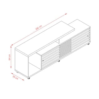 Foto 6 | Mueble Rack Cruzado 2 Puertas Para Tv Hasta 65” Mármol/blanco