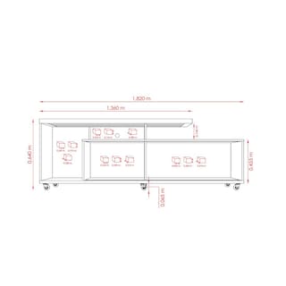 Foto 7 | Mueble Rack Cruzado 2 Puertas Para Tv Hasta 65” Mármol/blanco