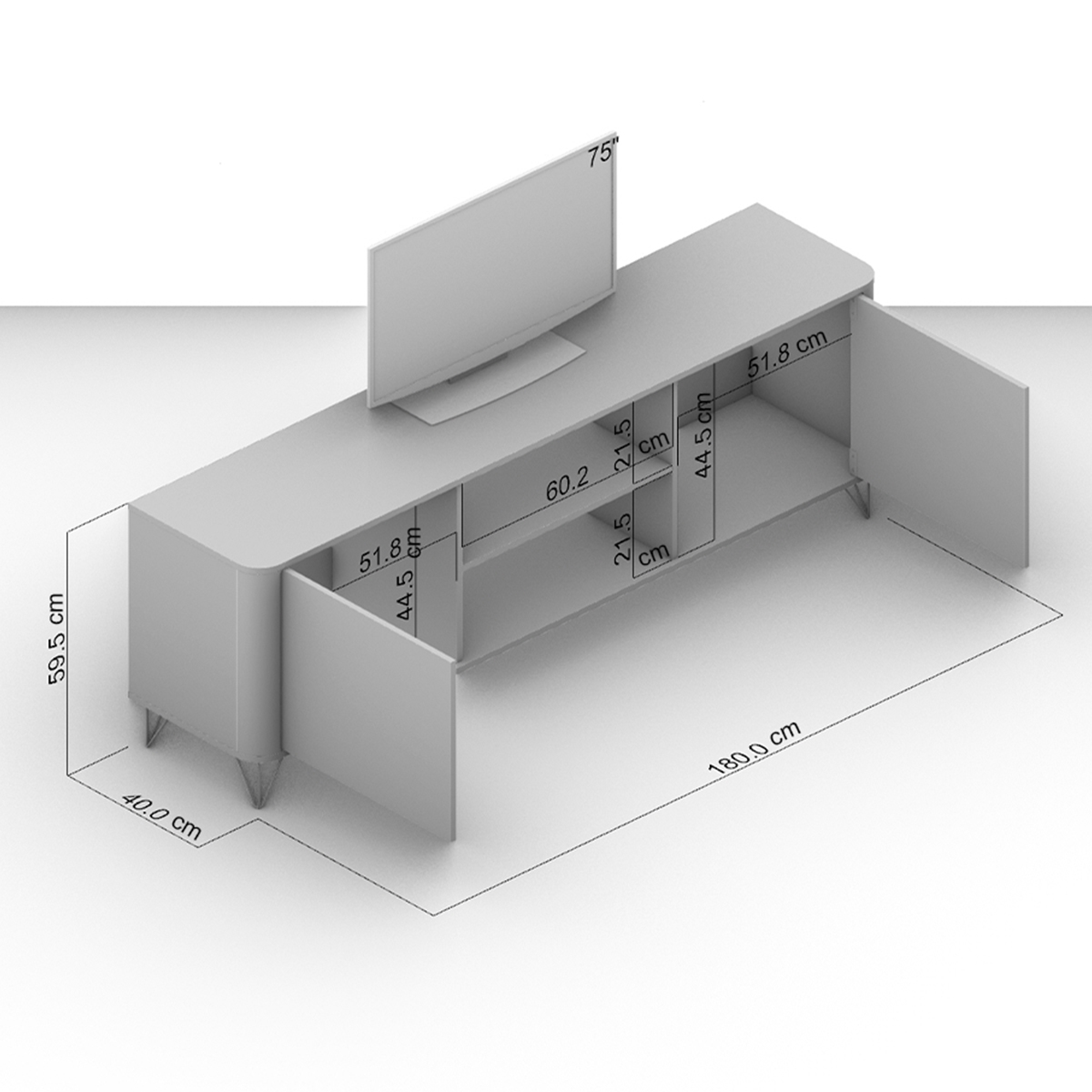 Foto 4 | Mesa De Tv Mobi Kunzita Blanco
