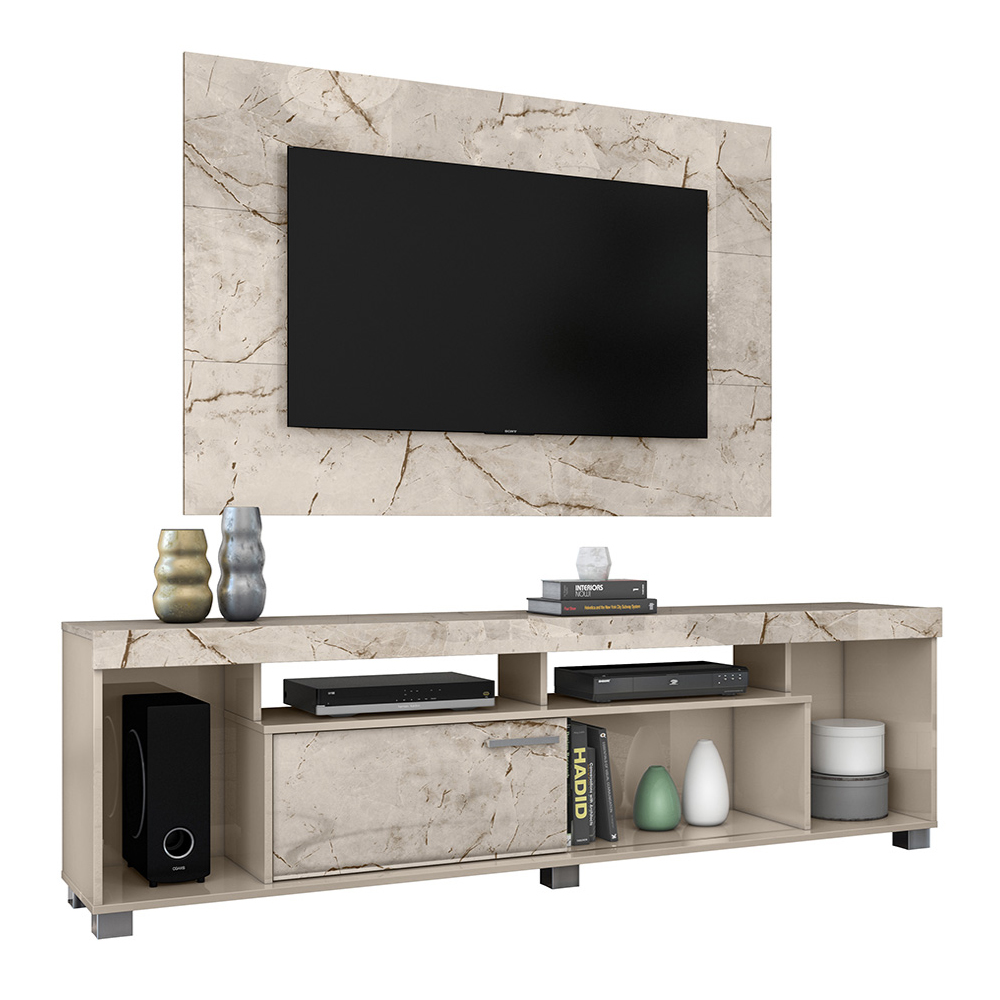 Foto 1 | Combo Tomaz De Rack Y Panel Tv De Hasta 65'' Mármol/blanco