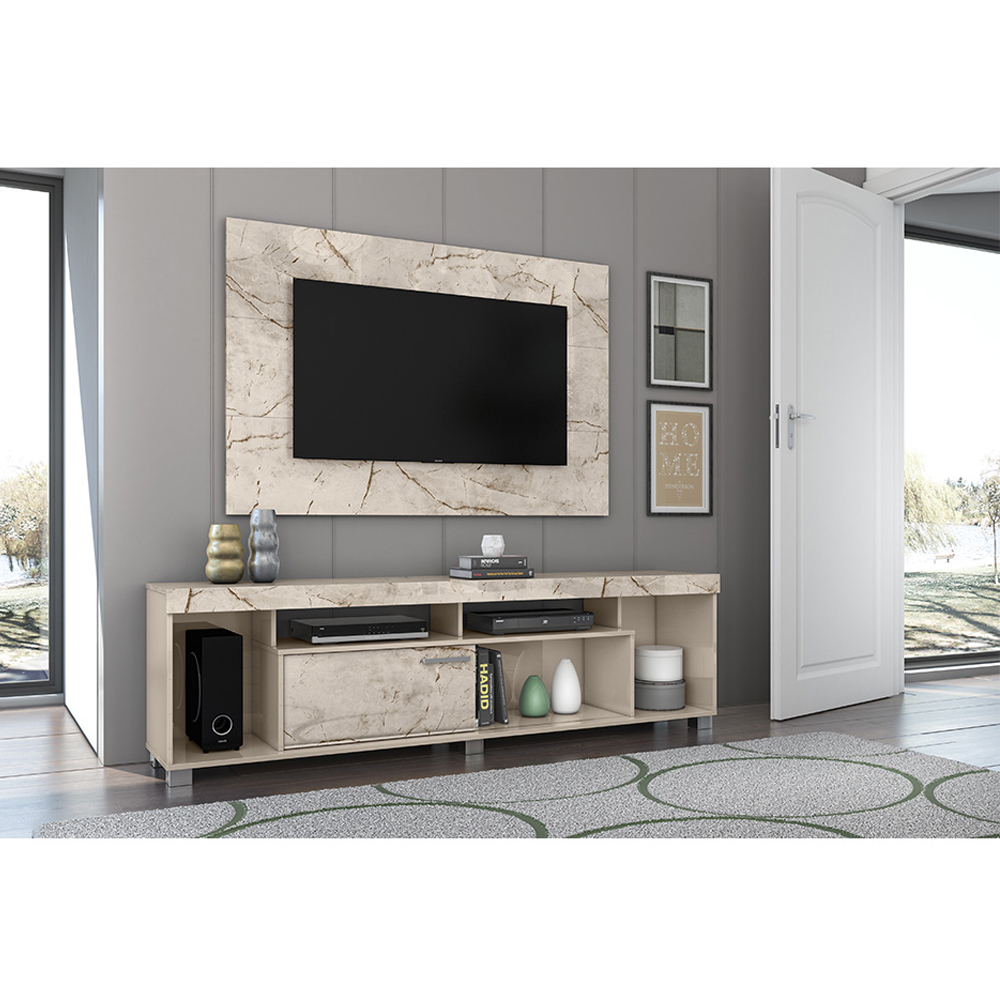 Foto 4 pulgar | Combo Tomaz De Rack Y Panel Tv De Hasta 65'' Mármol/blanco