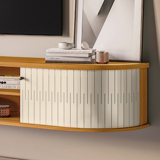 Foto 4 | Mueble Rack Flotante Multifuncional Tv 75'' Cinamomo/blanco