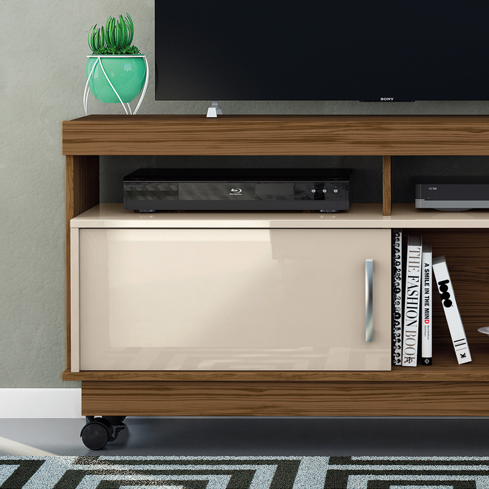 Foto 5 pulgar | Mueble Rack Artur Compacto Tv Hasta 50'' Natural/blanco
