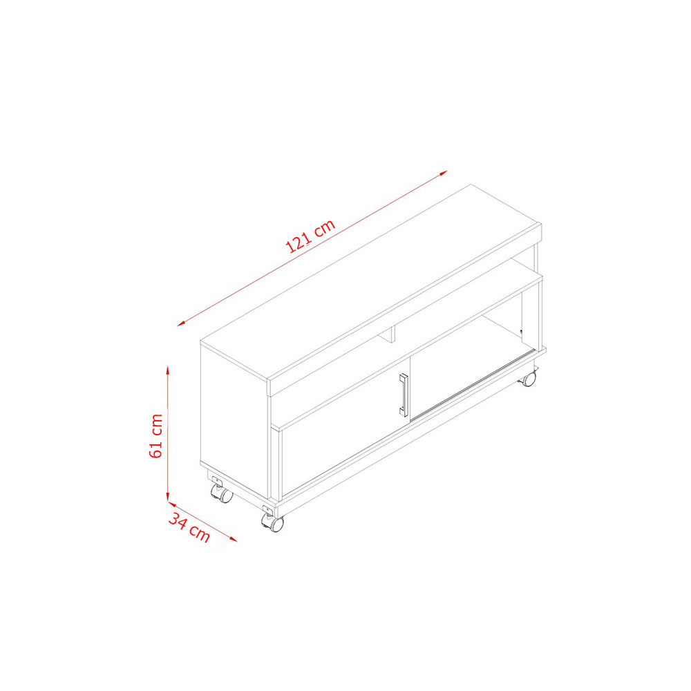Foto 6 pulgar | Mueble Rack Artur Compacto Tv Hasta 50'' Natural/blanco