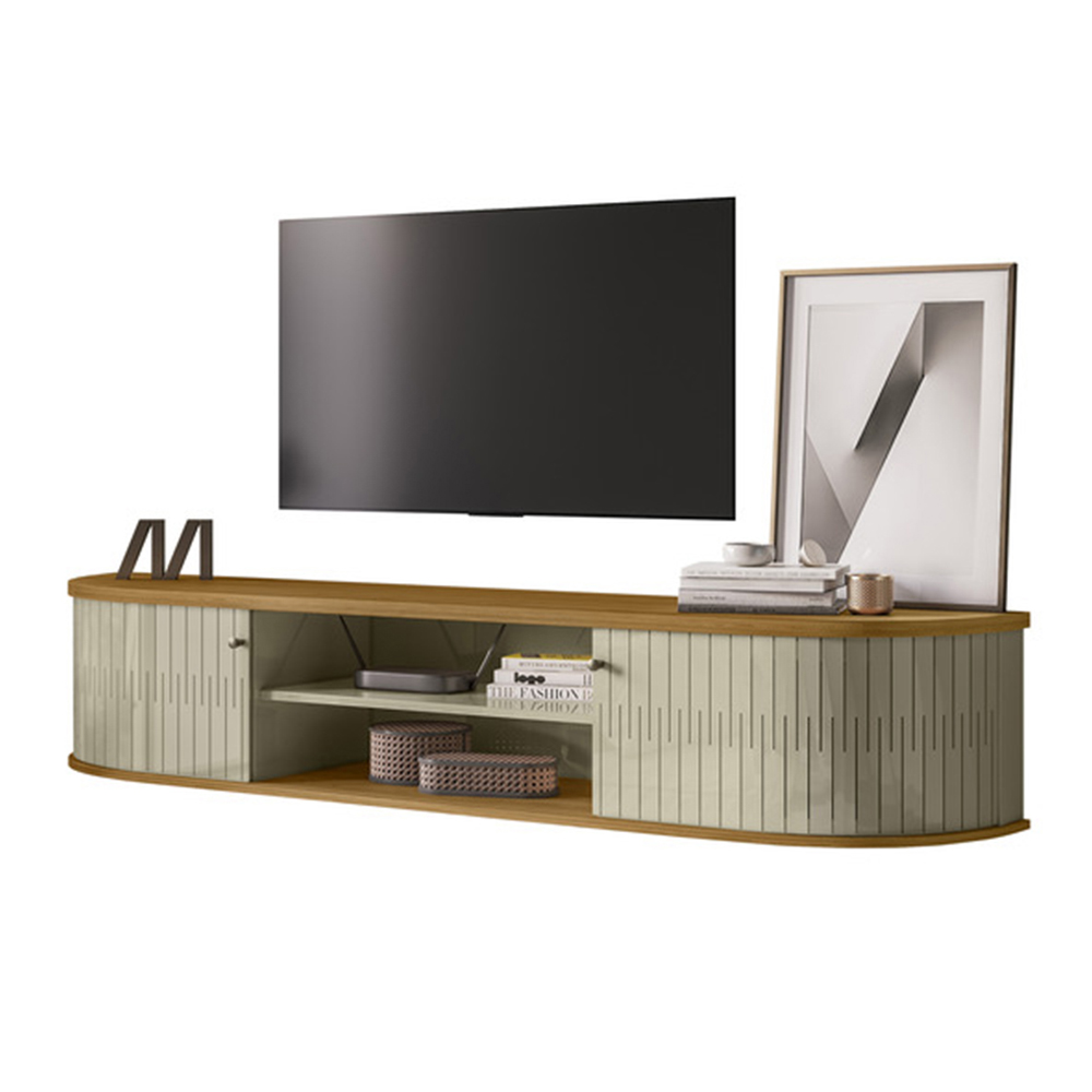 Mueble Rack Flotante Para Tv 75'' Color Cumaru/opala