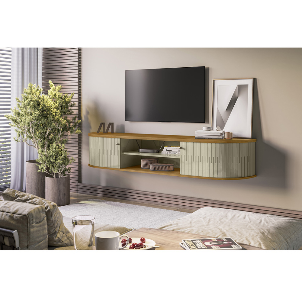 Foto 4 pulgar | Mueble Rack Flotante Para Tv 75'' Color Cumaru/opala