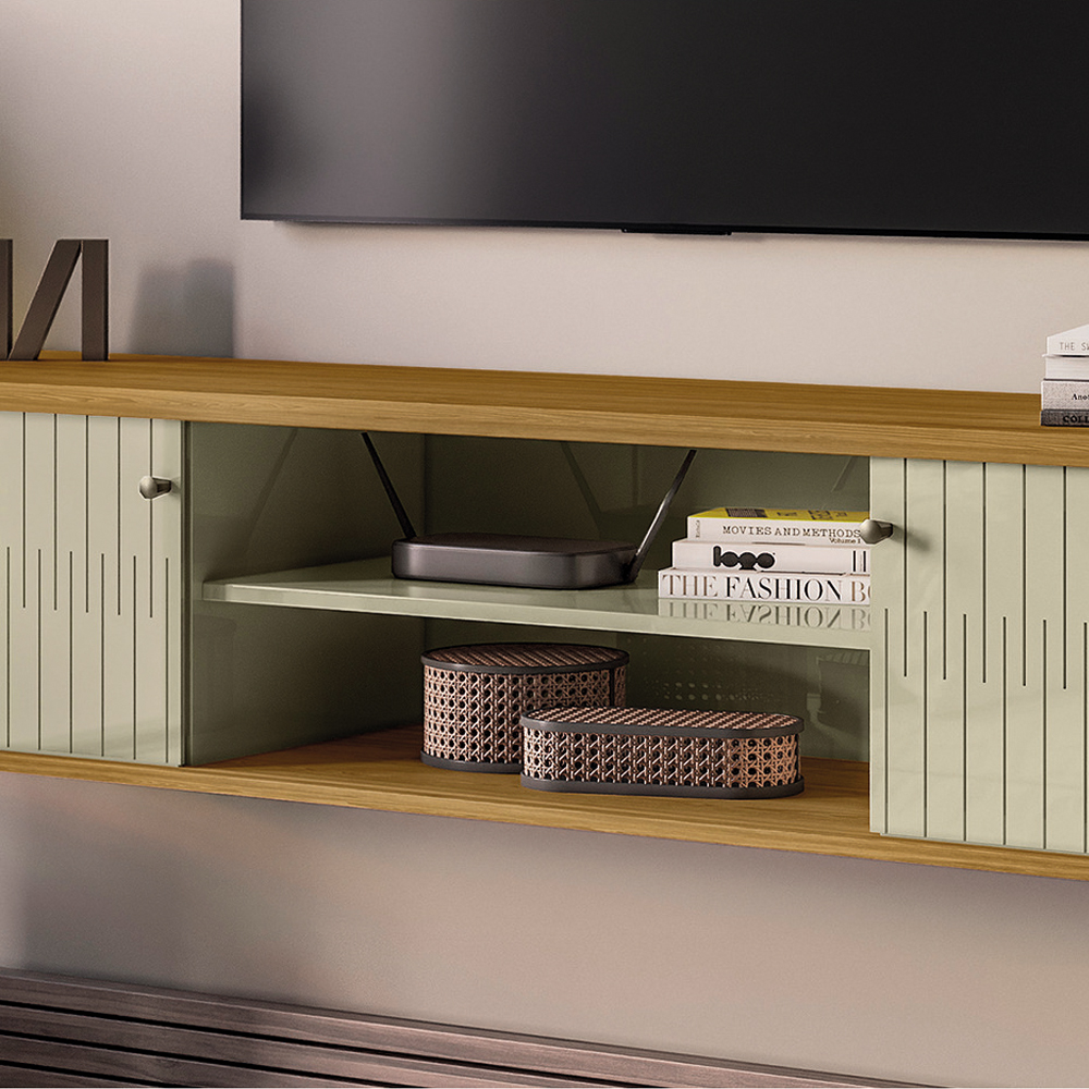 Foto 6 pulgar | Mueble Rack Flotante Para Tv 75'' Color Cumaru/opala