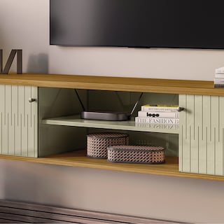 Foto 5 | Mueble Rack Flotante Para Tv 75'' Color Cumaru/opala