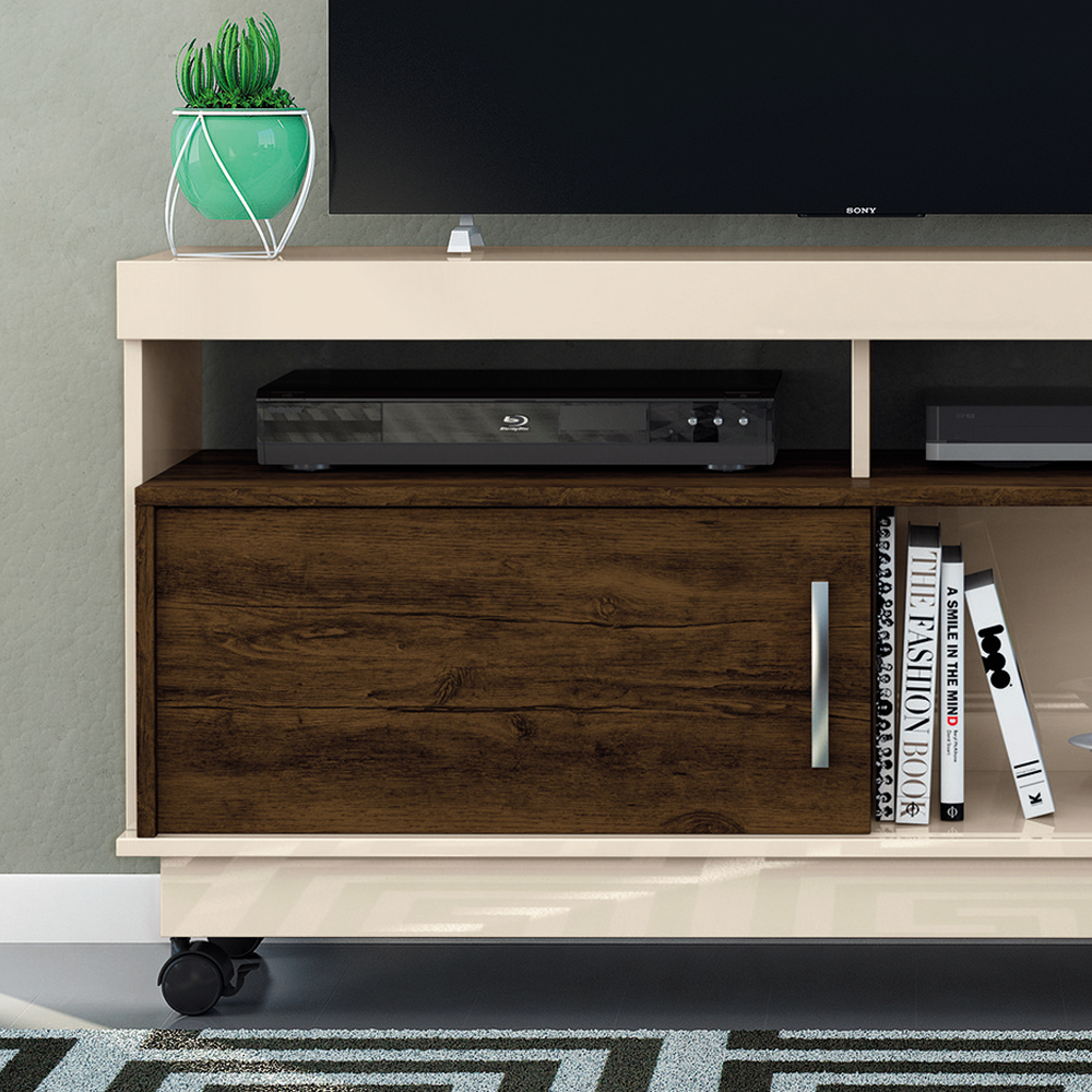 Foto 5 pulgar | Mueble Rack Artur Compacto Tv Hasta 50'' Blanco/savana
