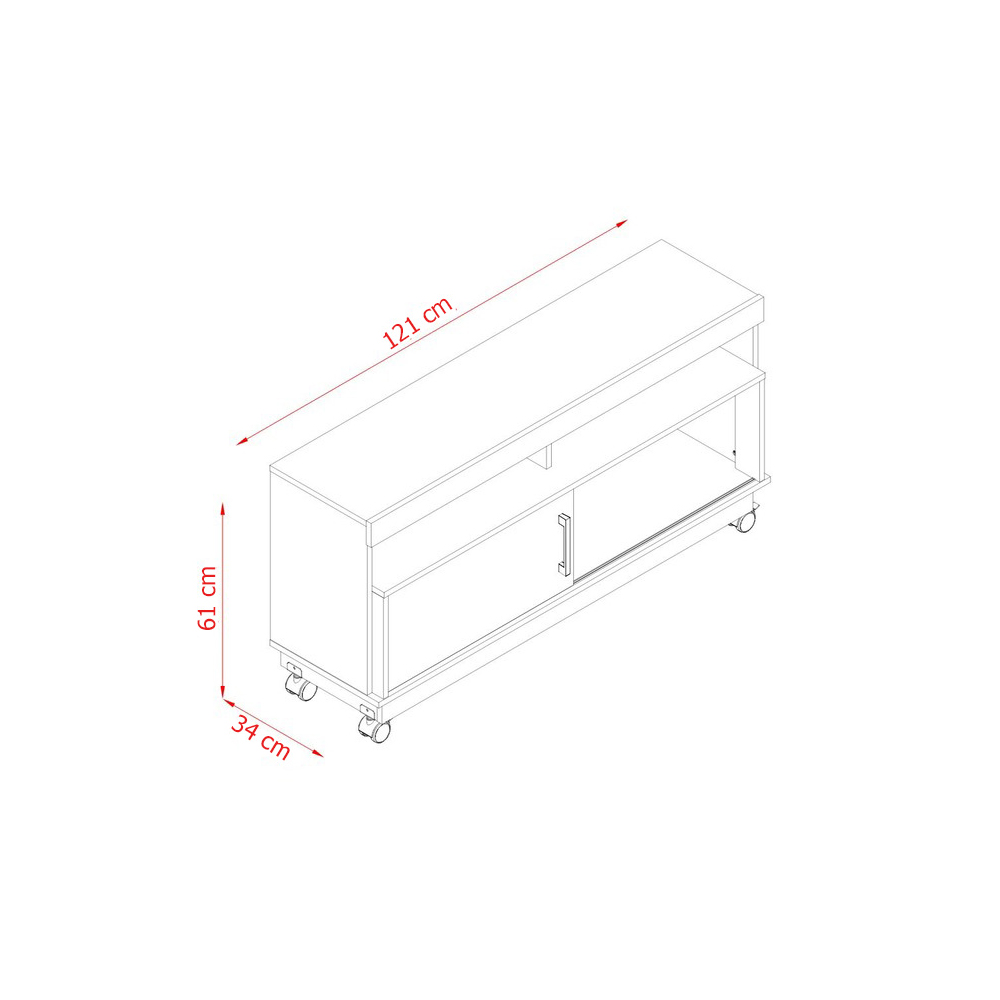 Foto 6 pulgar | Mueble Rack Artur Compacto Tv Hasta 50'' Blanco/savana