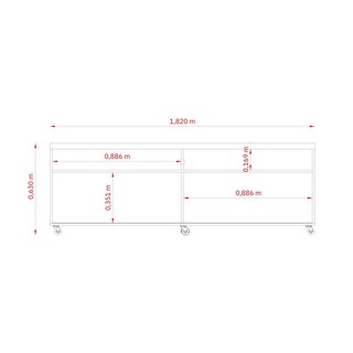 Foto 6 | Mueble Rack 2 Puertas Y Nicho Tv Hasta 65” Cinamomo/blanco