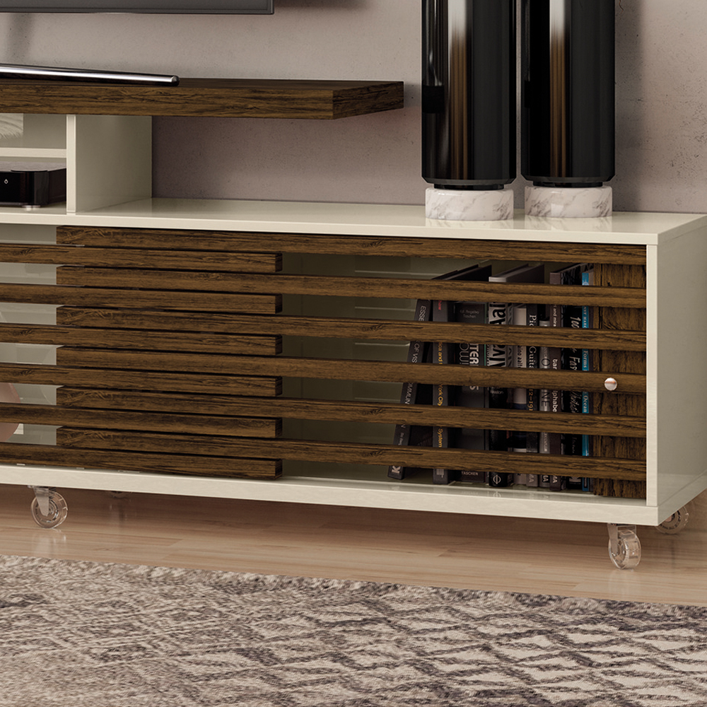 Foto 4 | Mueble Rack Cruzado 2 Puertas Para Tv Hasta 65” Blanco/savana
