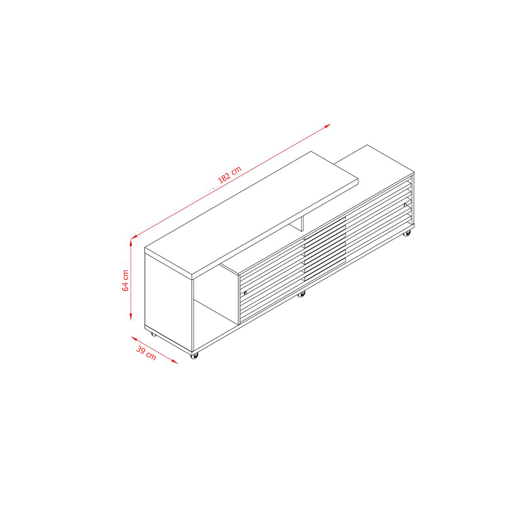 Foto 7 pulgar | Mueble Rack Cruzado 2 Puertas Para Tv Hasta 65” Blanco/savana