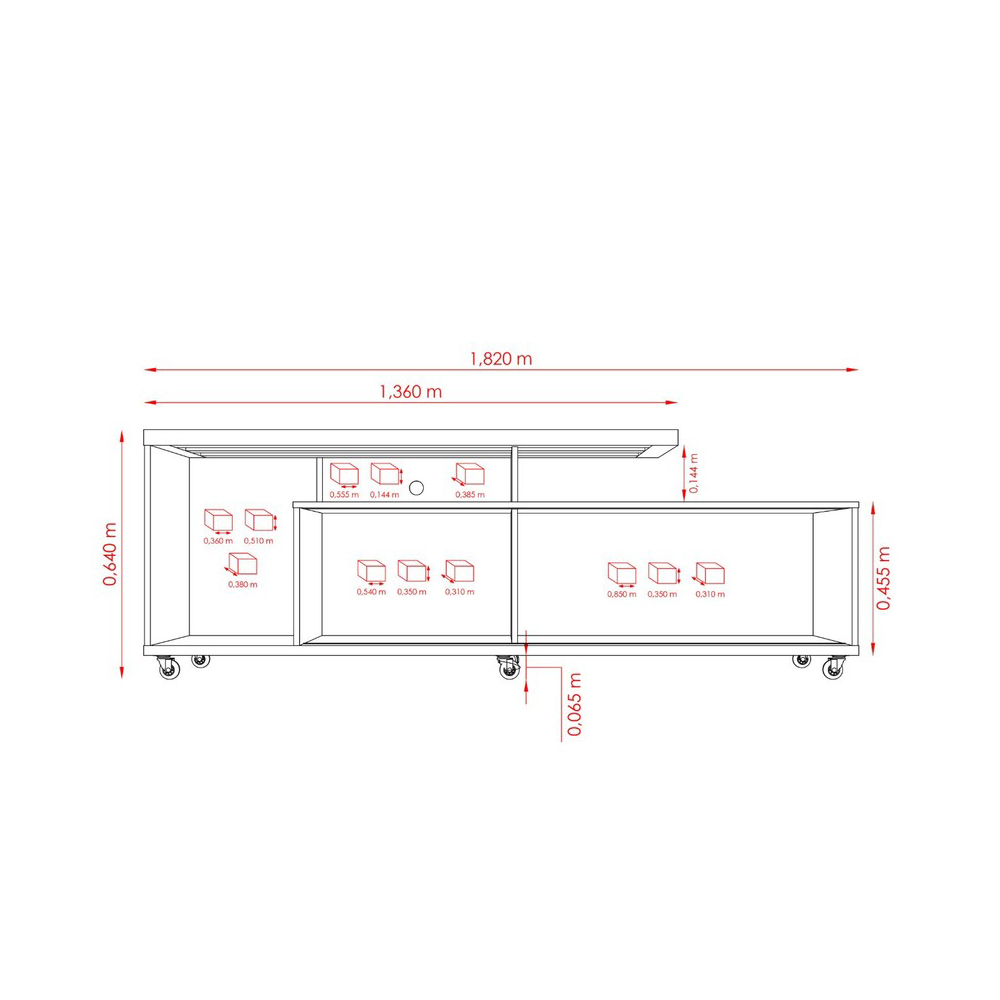 Foto 7 | Mueble Rack Cruzado 2 Puertas Para Tv Hasta 65” Blanco/savana