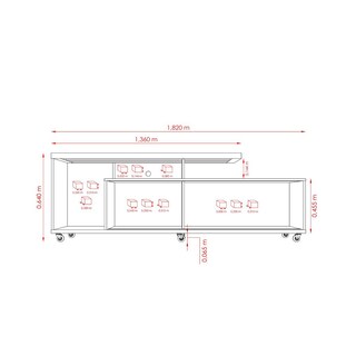 Foto 7 | Mueble Rack Cruzado 2 Puertas Para Tv Hasta 65” Blanco/savana