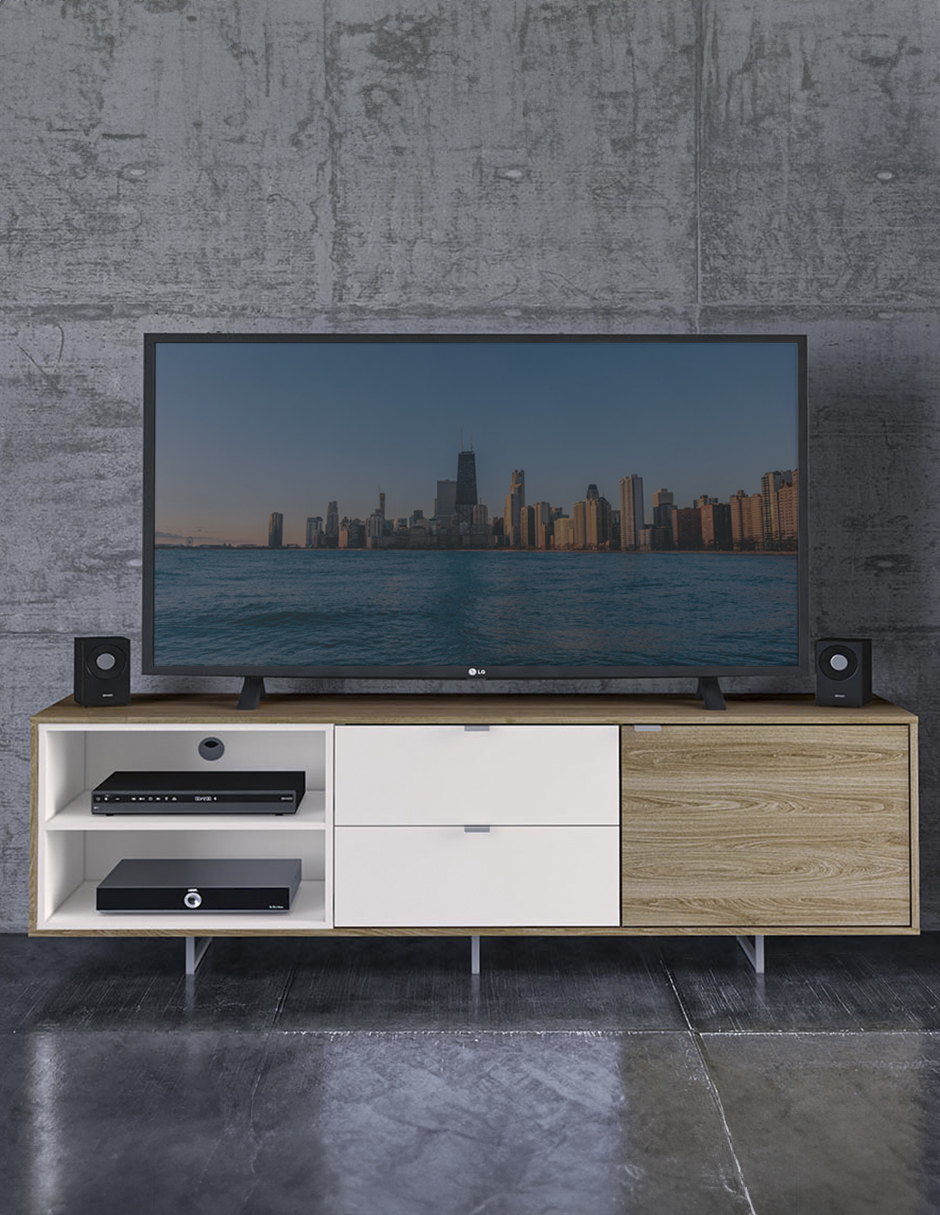 Mesa Tv Mobi Malaquita Oak Y Blanco
