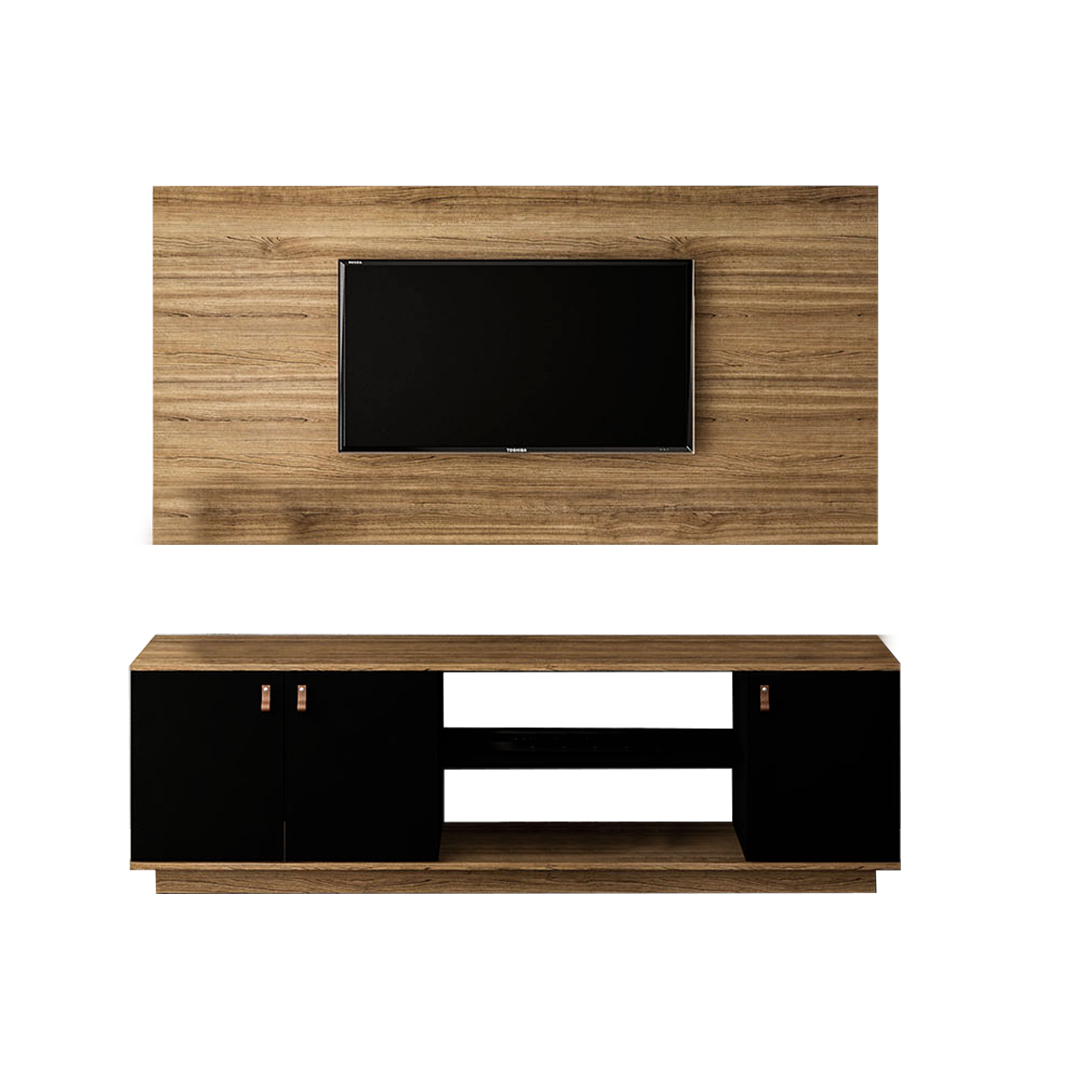 Foto 3 pulgar | Mesa Tv Y Panel Mobi Cianita Oak-negro