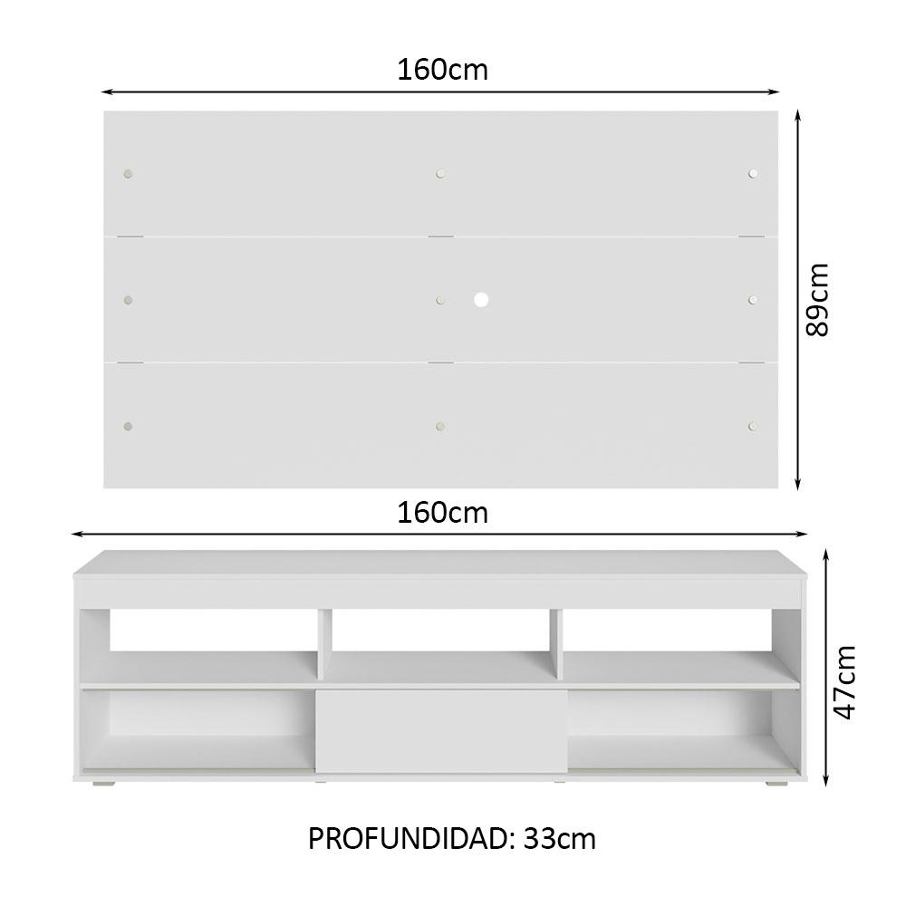 Foto 4 pulgar | Mueble Mesa Para Tv Rack Madesa Orlando Y Panel Hasta 65 B