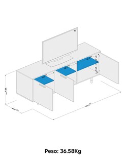 Foto 3 | Mesa para Tv Mobi Petalita Roble Blanco