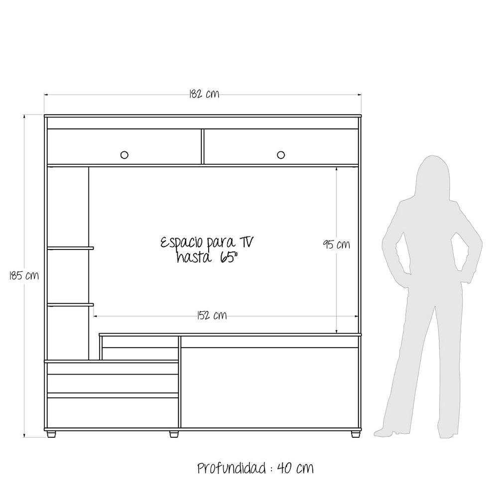 Foto 7 | Centro De Entretenimiento Para Tv De 65'' Cler