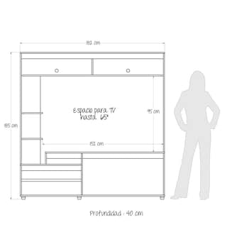 Foto 7 | Centro De Entretenimiento Para Tv De 65'' Cler