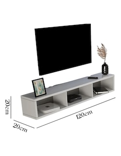 Foto 2 | Estante Repisa Tv Flotante Soporte Minimalista 3 Divisiones Color Blanco
