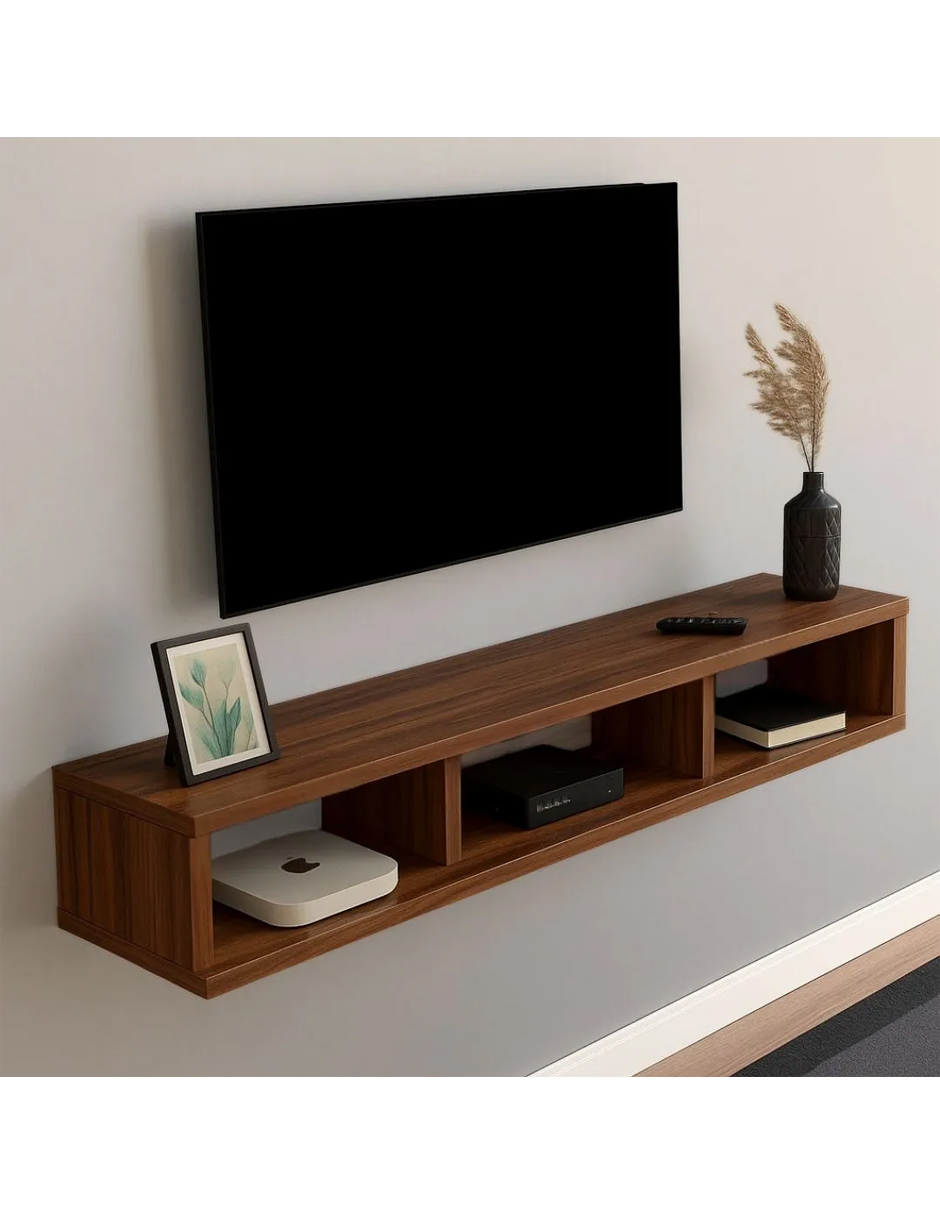 Foto 1 | Mueble para TV Flotante 3 Divisiones Café