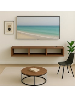 Foto 4 | Mueble para TV Flotante 3 Divisiones Café